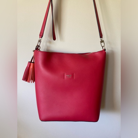 Guess Handbags - Guess Cherry Red Large Tote Shoulder Bag